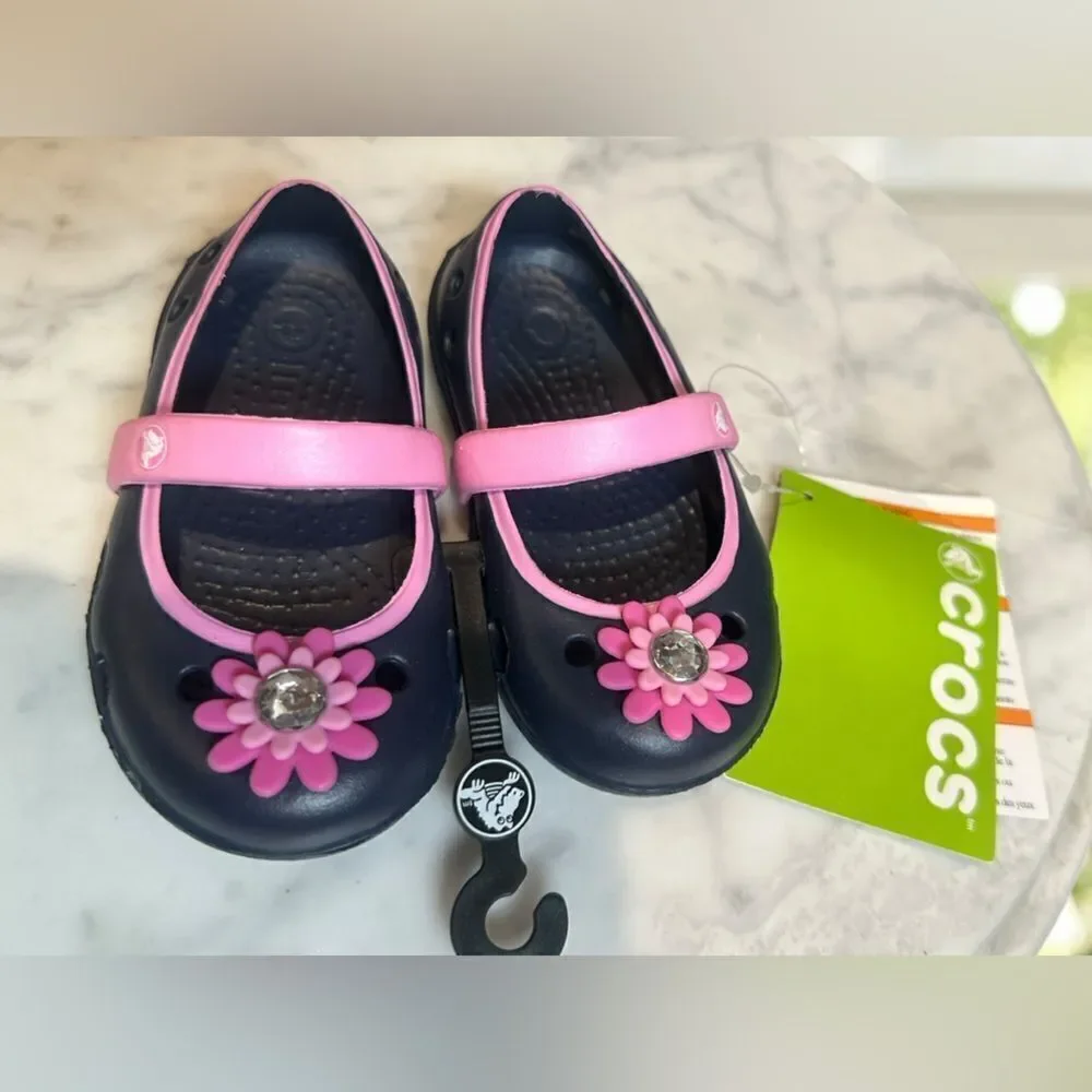 NWT CROCS Toddler Baby Mary Jane  Keeley Springtime  Sandals Size C 6